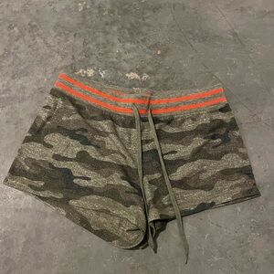 PJ Salvage Camouflage pajama Shorts with Orange Stripe